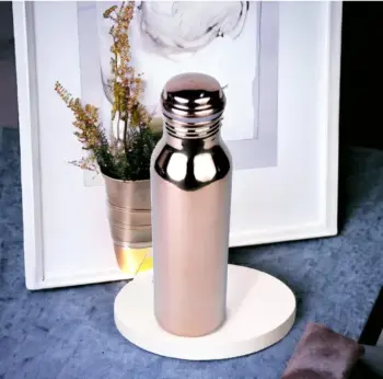 Ayurvedic Copper Water Bottle – 1L | Leak-Proof Cap | Promotes Digestion & Immunity