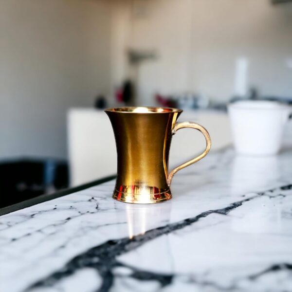 Handcrafted Pure Kansa Coffee Mug – Ayurvedic Wellness Drinkware for Hot Beverages