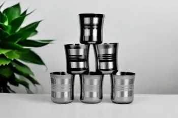 Stainless Steel Glass Set | Set of 6 Pieces | Unbreakable & Rust-Free | Ideal for Home, Kitchen & Dining Use | 300 ml