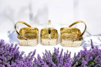 Handcrafted Pure Brass Flower Basket – Traditional Decorative Basket for Puja & Home Décor | Set Of 3