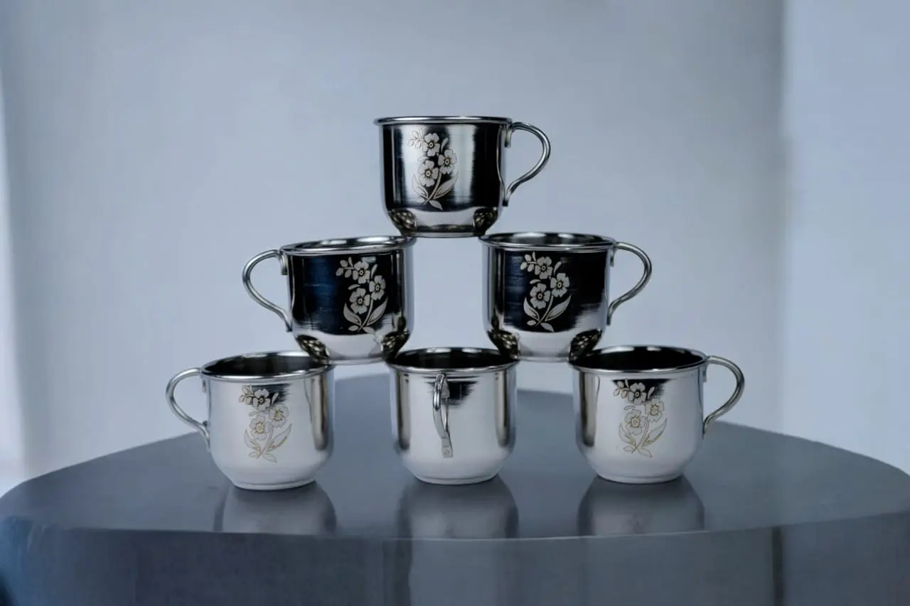 Classic Stainless Steel Tea Cup – Durable & Elegant Cup for Daily Use and Travel | Coffee and Tea Cup Set of 6 | 130 ML - Image 6