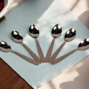 Stainless Steel Spoon Set – Pack of 6 | Rustproof & Mirror Finish | Premium Quality Dining Spoons