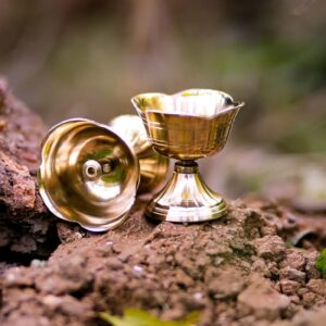 Traditional Brass Akhand Diya – Eternal Flame Oil Lamp for Puja & Spiritual Rituals | Set of 2