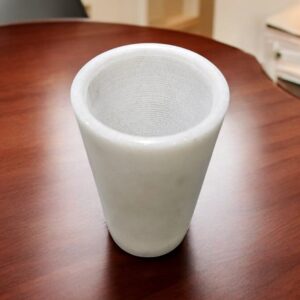Handcrafted White Marble Stone Glass – Elegant Natural Drinkware for Everyday Use & Decor | 300 ML
