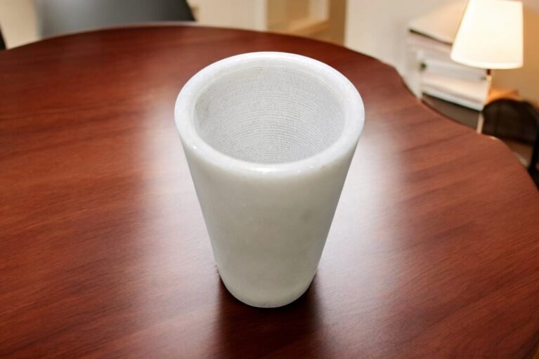 Handcrafted White Marble Stone Glass – Elegant Natural Drinkware for Everyday Use & Decor | 300 ML