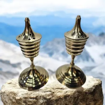 Traditional Brass Agarbatti Stand – Incense Holder with Ash Catcher for Puja, Meditation & Home Fragrance | Set of 2