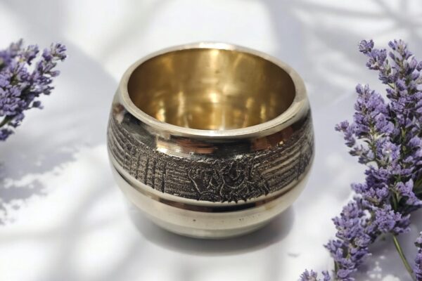 Handcrafted Brass Rice Measuring Cup | Traditional Kalash / Water Pot for Pooja & Ritual Use | Gold