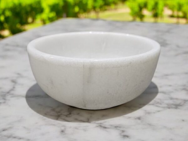 Original White Marble Stone Bowl | Handcrafted Sacred & Decorative Bowl for Puja, Offering & Home Décor