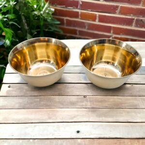 Diinodink Pure Brass Bowl I Decorative Serving Indian Food Bowl I Tableware I Set of 2 I 300 Gr I Golden