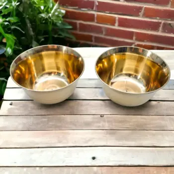 Diinodink Pure Brass Bowl I Decorative Serving Indian Food Bowl I Tableware I Set of 2 I 300 Gr I Golden