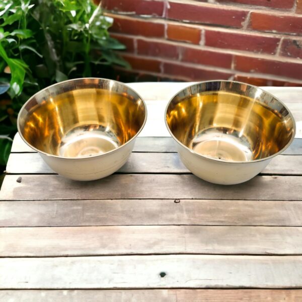 Diinodink Pure Brass Bowl I Decorative Serving Indian Food Bowl I Tableware I Set of 2 I 300 Gr I Golden
