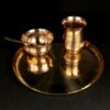 DINODINK Traditional Kansa Bronze Finish Dinner Thali Set of 4 Pieces | KANSA | Dinner Sets of 4 | Gold