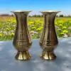 Handcrafted Pure Brass Flower Vase – Elegant Home Décor Accent | set of 2