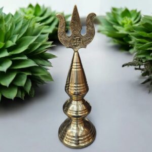 Brass Trishul Temple Shikhar Kalash – Gumbad/Dome Top Kalasham for Mandir