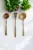 Handmade Traditional Pure Brass Cooking and Serving Spoon Ladle | Pital Golchi | Jhara | Spatula | Set of 3 pcs | Golden